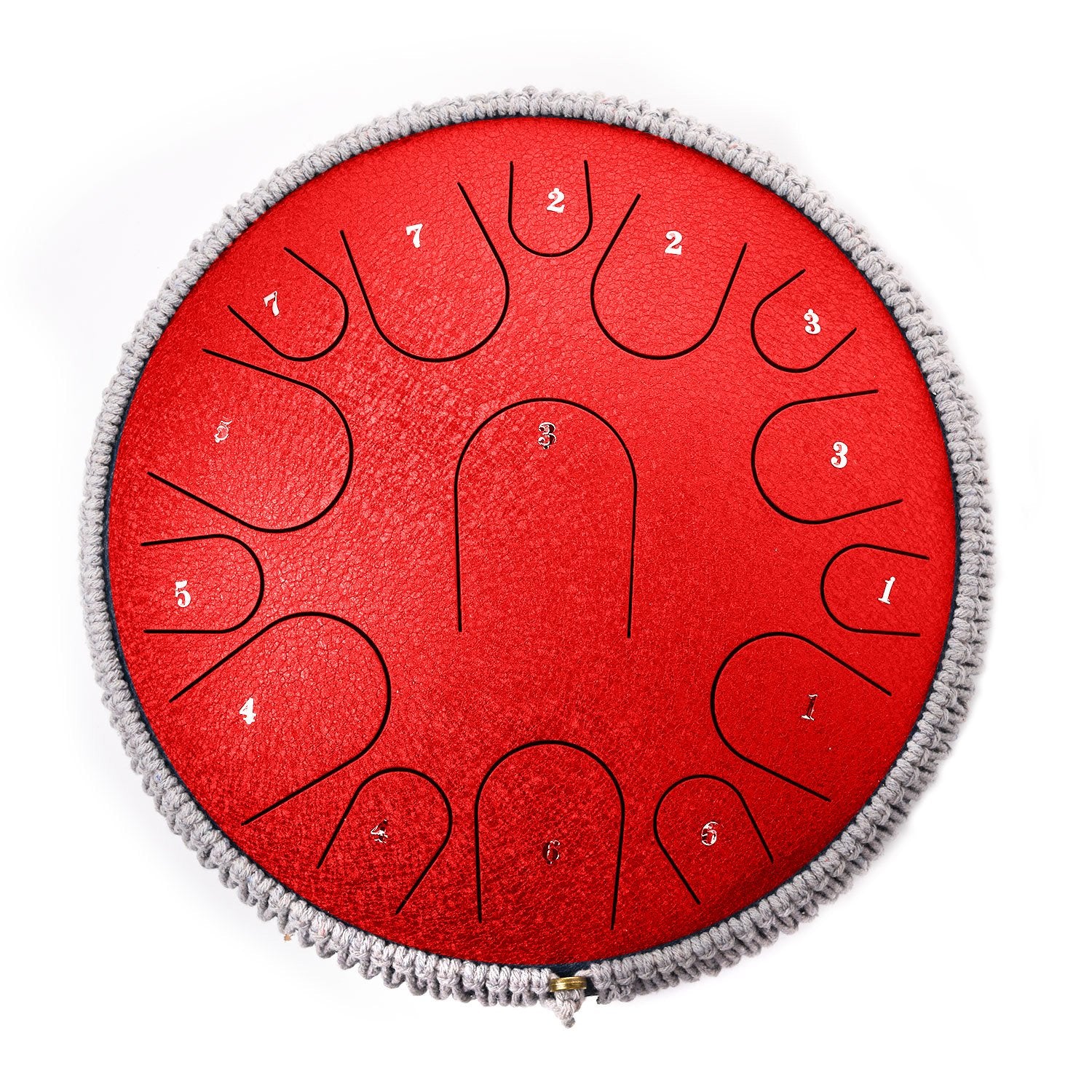 New red Steel Tongue Drum for Mind Healing Yoga